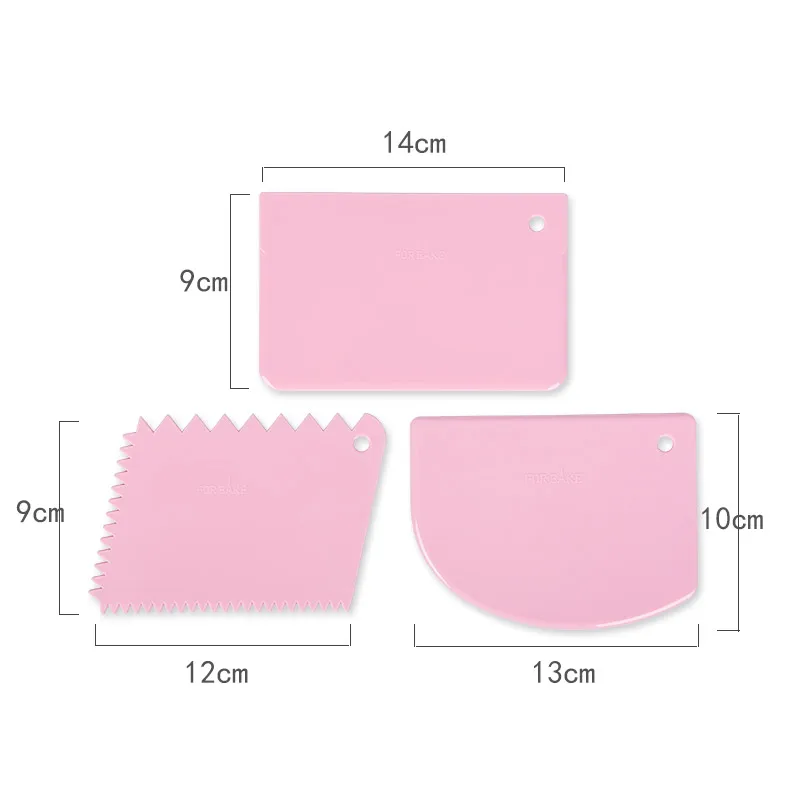 

SILIKOLOVE 3pcs/set DIY Cake Scraper Cake Cutter Slicer Pastry Spatulas Plastic Edges Scraper
