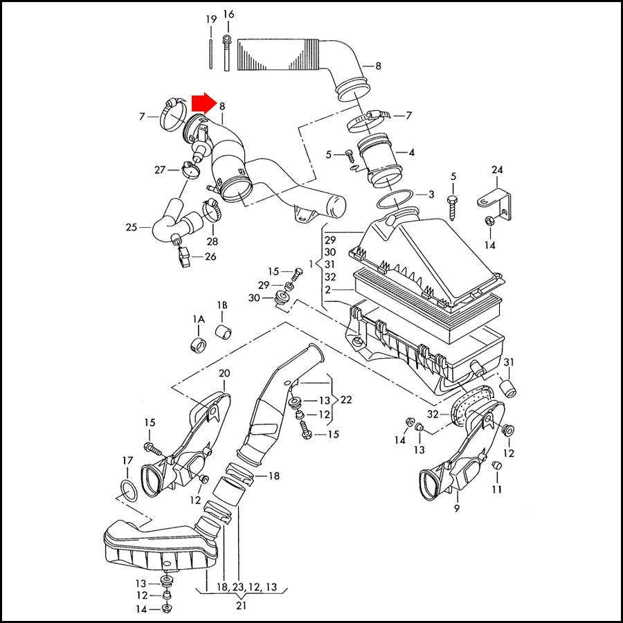 Wooeight воздухозаборник шланг 1J0 129 684 NT 1J0129684CG подходит для VW Golf MK4 Bora 1998-2000 2001 2002 2003-2005 для Audi A3 1996