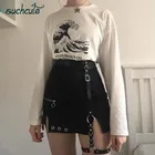 Женская юбка с металлической цепочкой, трапециевидная мини-юбка, лето 2020