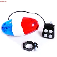 1x bicycle bell 6 led 4 tone bicycle horn bike call led bike police light electronic loud siren kid accessories bike scooter mtb