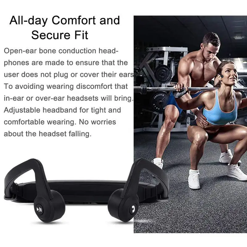 Наушники с костной проводимостью Беспроводная Bluetooth-гарнитура для спортзала