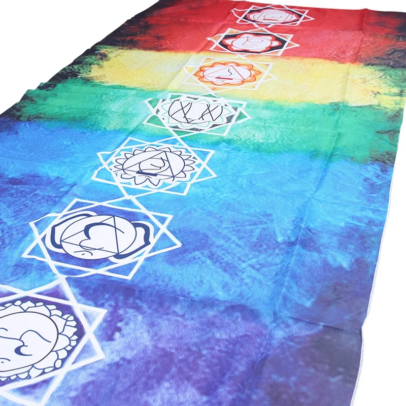 7 Chakra Colored Tapestry Rainbow Stripes Yoga Mat Bohemia Wall Hanging India Mandala Blanket |