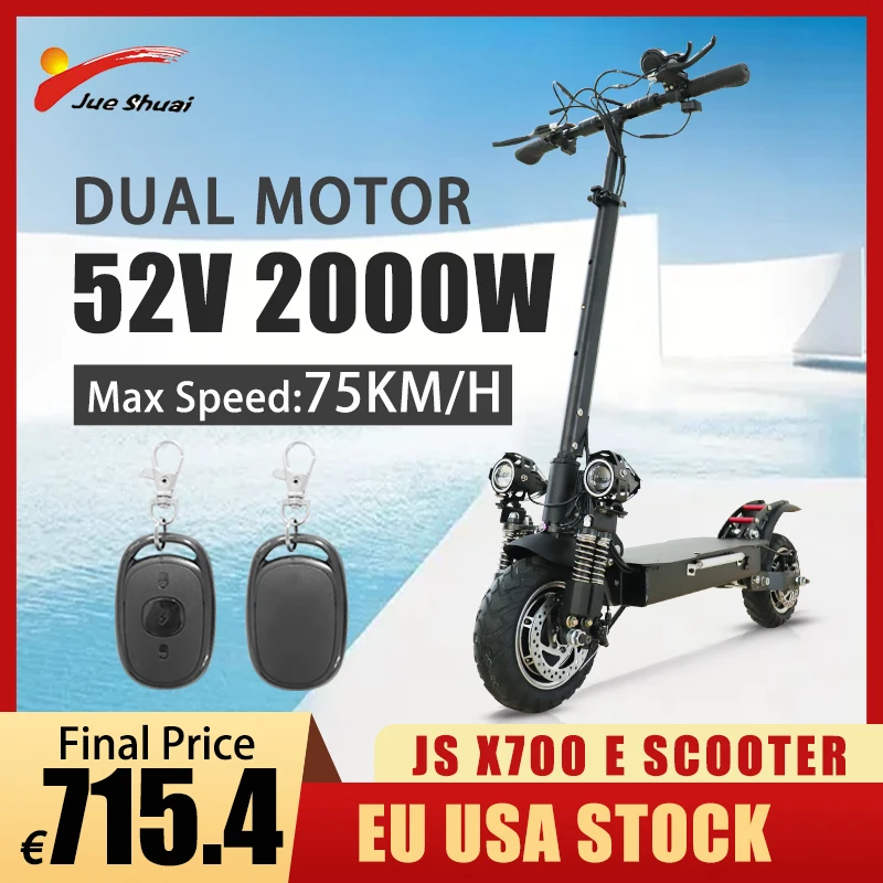 

52V 2000W Dual Motor Electric Scooter Powerful 75KM/H Foldable электросамокат for Adults EU USA Stock E Scooter CE Certifacation