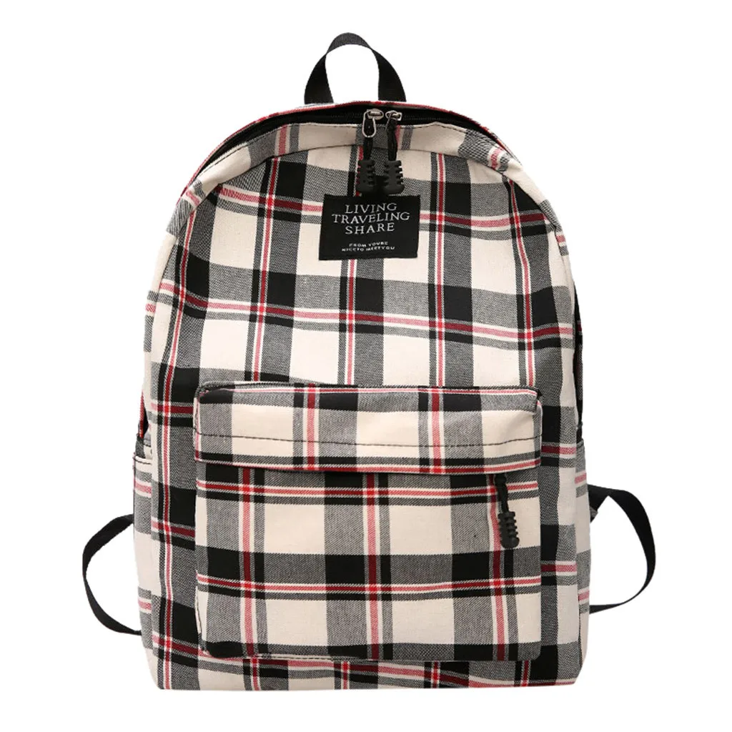 Женская Студенческая Холщовая Сумка Aelicy клетчатый холщовый рюкзак со всеми