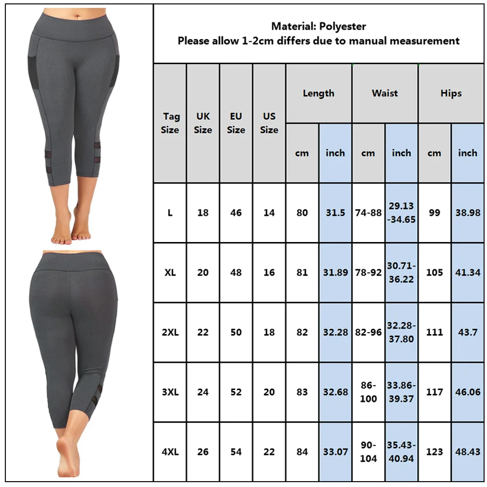 

Plus Size 4XL Pants Women Tight Fitness Leggings Yoga Pants Trousers Female Home Sport with Pocket Running Gym Leggings D30