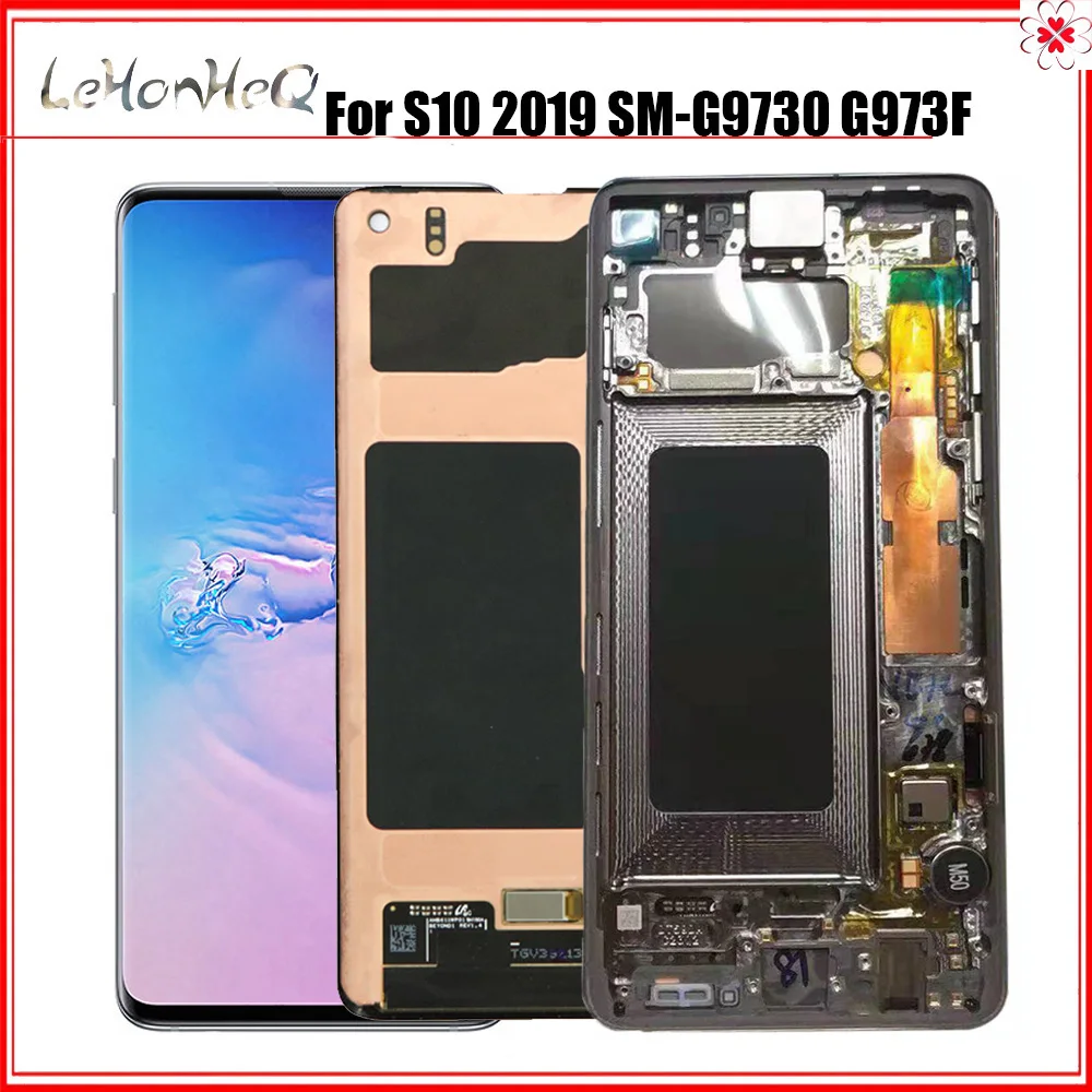 ЖК дисплей AMOLED диагональю 6 1 дюйма для SAMSUNG S10 G9730 цифровой преобразователь