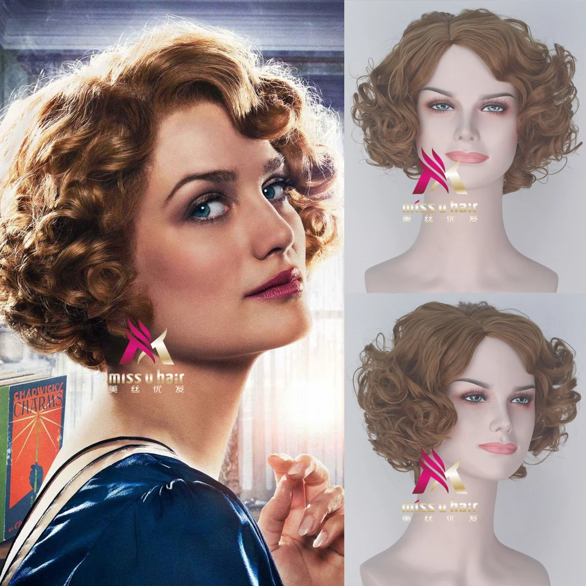 

Daily Dress Up Show Mrs. Tina God Qi Animal Short Curly Hair Brown Halloween Cosplay Wig