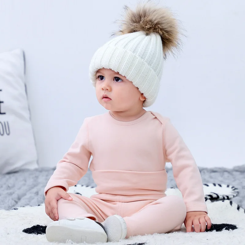 

Winter Autumn 2pcs Children Clothes of Sleepwear Pure Color Cotton Children's Pajamas Set Children's Suit Baby Clothes Sets