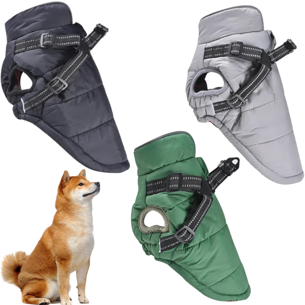 

Pet Dog Winter Vest Coat for Small Medium Dogs Puppy Warm Down Jacket Sleeveless Padded Vest With Harness Chest Strap