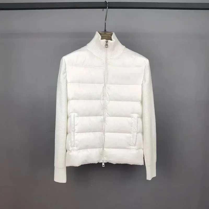 

Men's Jacket Autumn Winter Knitted Stitching Down Coat Short Outwear 2021 New Luxury Brand Jacket Men Feather Parkas Formal Wear