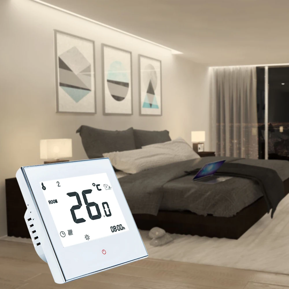 

Термостат с сенсорным ЖК-экраном для подогрева воды, программируемый на неделю комнатный электронный регулятор температуры, 3 А, 110-230 В