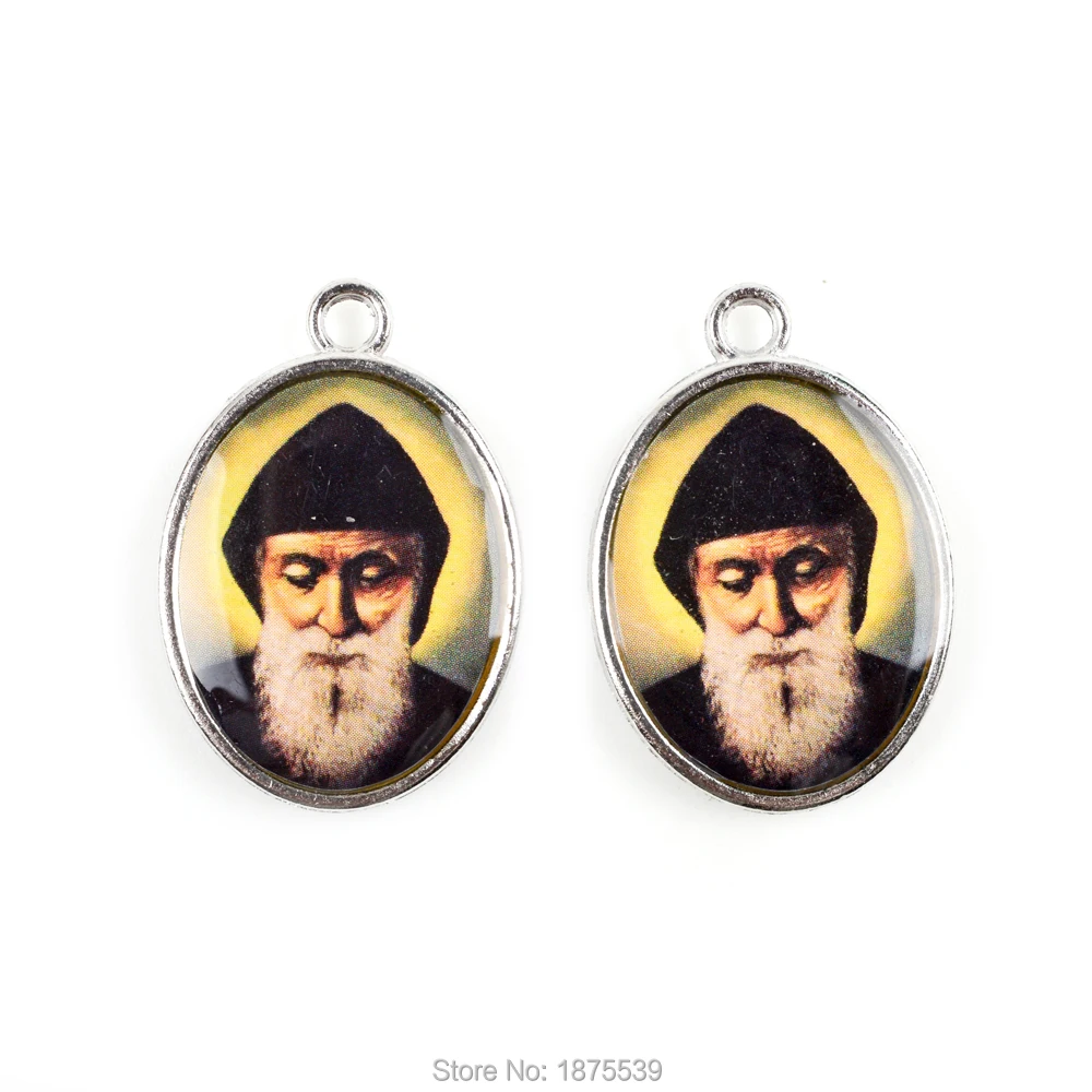 St Charbel Святая Майкл арчанель непорочное зачатие St Charbel Иисуса Мэри Красивая католическая подвеска - Окраска металла: St Charbel