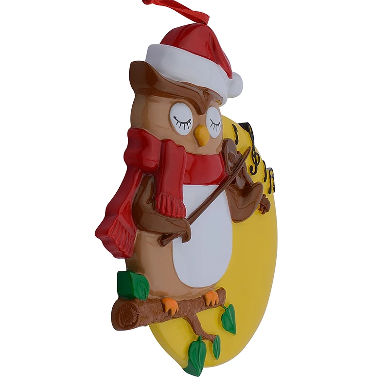 Resin Glossy Violin Owl Personalized Christmas Ornaments Used For Holiday Keepsake Gifts and Home Decor|christmas ornaments|christmas