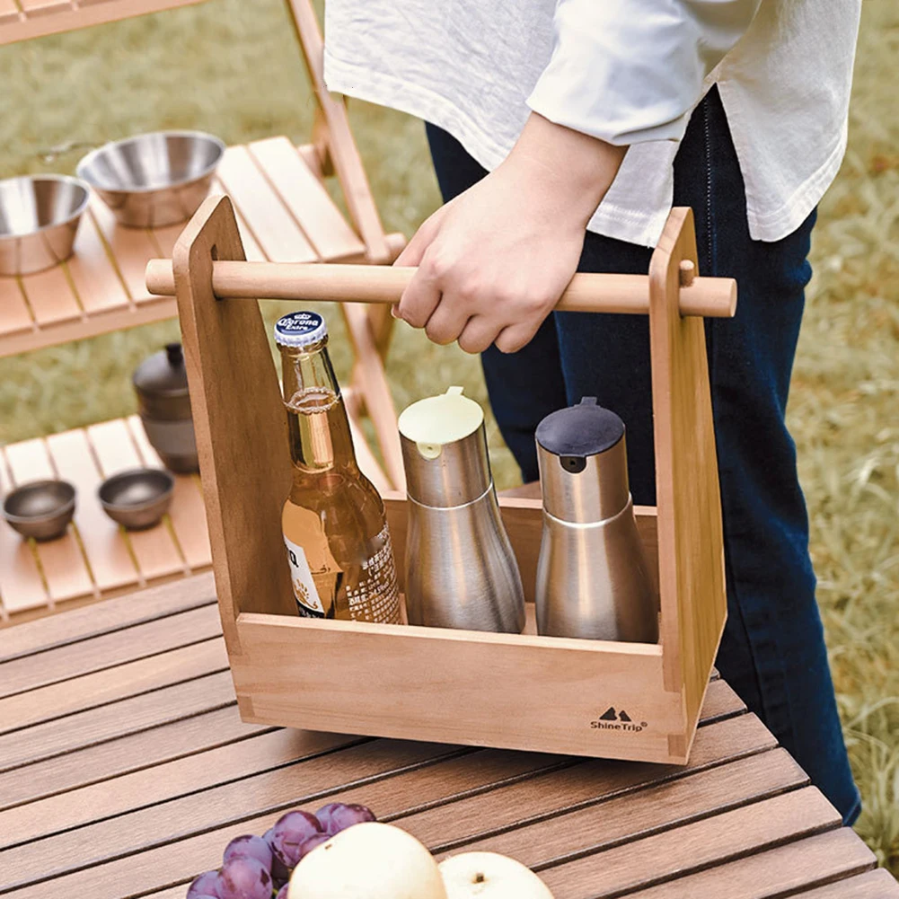 

Коробка для приправ на открытом воздухе Корзина для пикника портативная Ретро карточка прорезь для ручки Съемный держатель для ручки на ру...