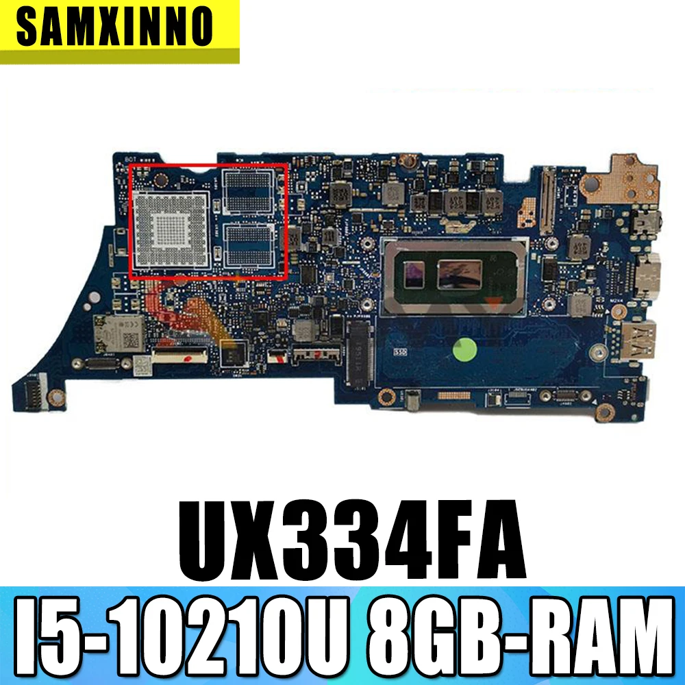 

Материнская плата Akemy UX334FA для ноутбука ASUS ZenBook 13, UX434FAC, UX334F, UX334FL, 100% протестированная оригинальная материнская плата I5-10210U 8G/RAM