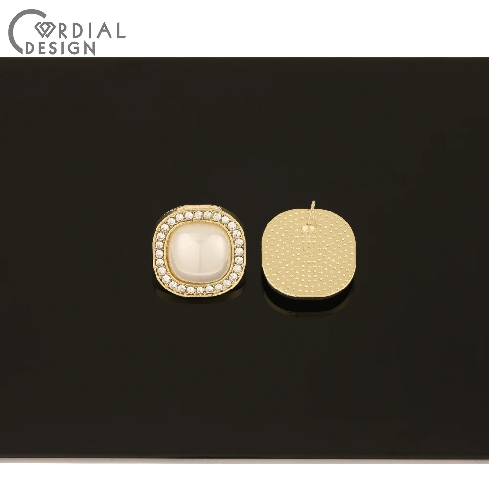 

Cordial Design 30Pcs 18*18MM Jewelry Accessories/DIY Making/Imitation Pearl/Square Shape/Rhinestone Earrings Stud/Hand Made