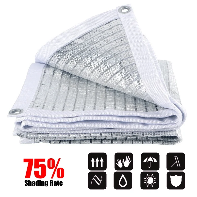 

75% Sunshade Net Garden Awnings NEW Aluminum Foil Sun Shade Net Reflective Sun Shelter Sunshade Sails Outdoor Sun Sailing