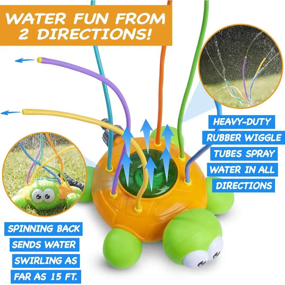

Gift Rotatable Cartoon Outdoor Sprinkler ABS Cute Funny Spinning Turtle Splashing For Kids Water Spray Toy Garden Bath Backyard