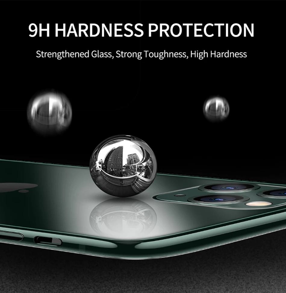 IHaitun роскошный стеклянный чехол для iPhone 11 Pro Max, ультра тонкая прозрачная стеклянная крышка для iPhone XS MAX XR X 10 7 8 с мягким краем 11 Pro Max 7 8 Plus