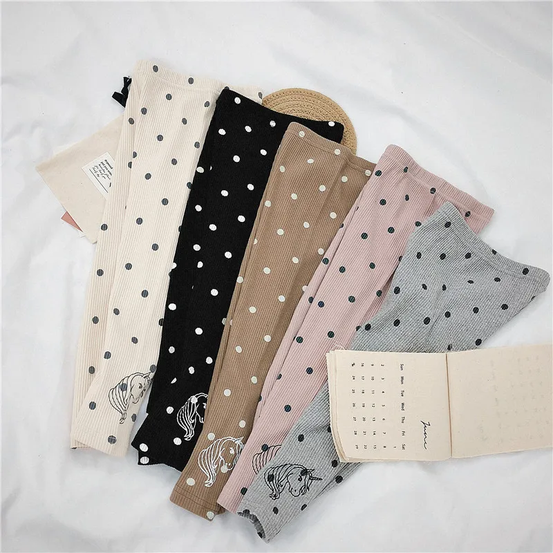 

Girls Leggings Spring Autumn Fashion Unicorn Print Dot Skinny Pants for Girls Toddler Baby Pants 3 4 5 6 7 8 Years Kids Trousers