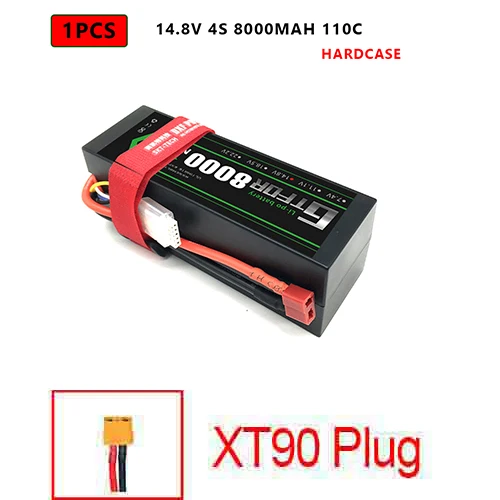1PCS4S8000HARDXT90 DXF Lipo батарея 4S 8000mah 8400mah 14,8 V 110C 220C Hardcase для 1/8 1/10 масштаб Электрический радиоуправляемый Багги Truggy гусеничный автомобиль - Цвет: 1PCS4S8000HARDXT90