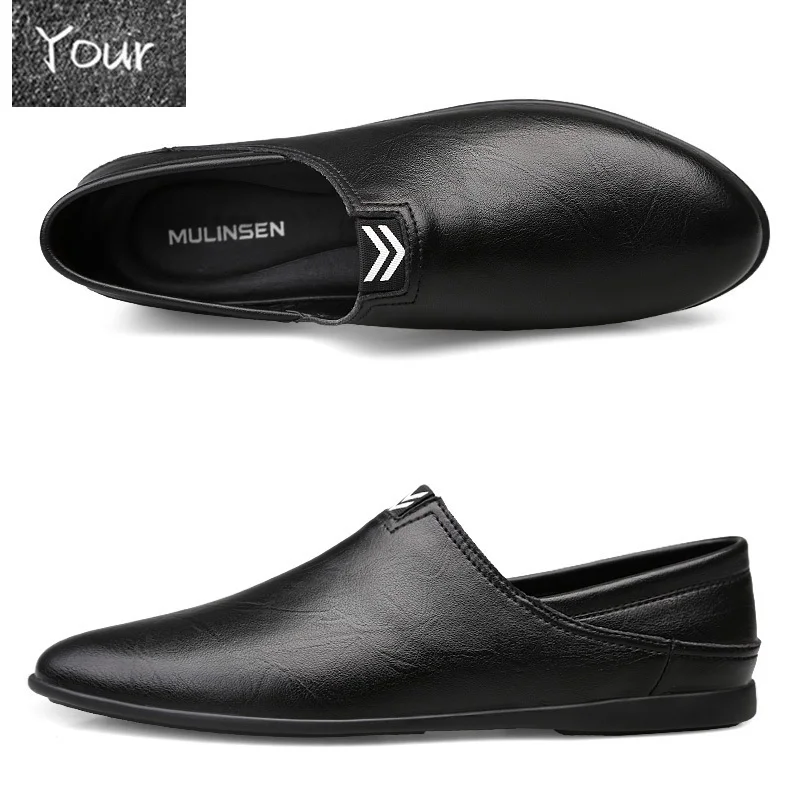 

2021 Men's Peas shoes cover feet lazy shoes one pedal casual leather shoes leather soft bottom breathable shoes