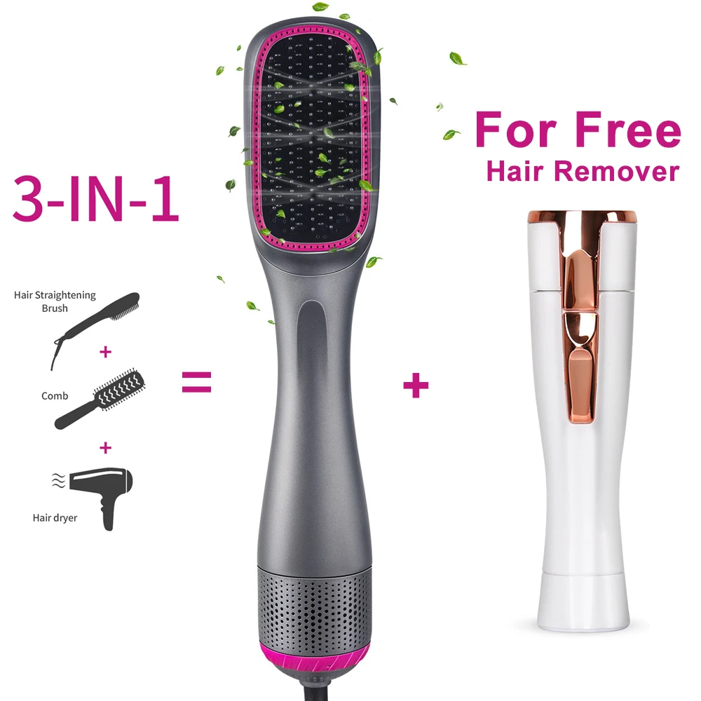 

2021 Curling Iron Hair Dryer Brush 3 In 1 Hair Straightener Curler Blow Dryer Hairstyling Tools Machine Hot Air Brush Hairdryer