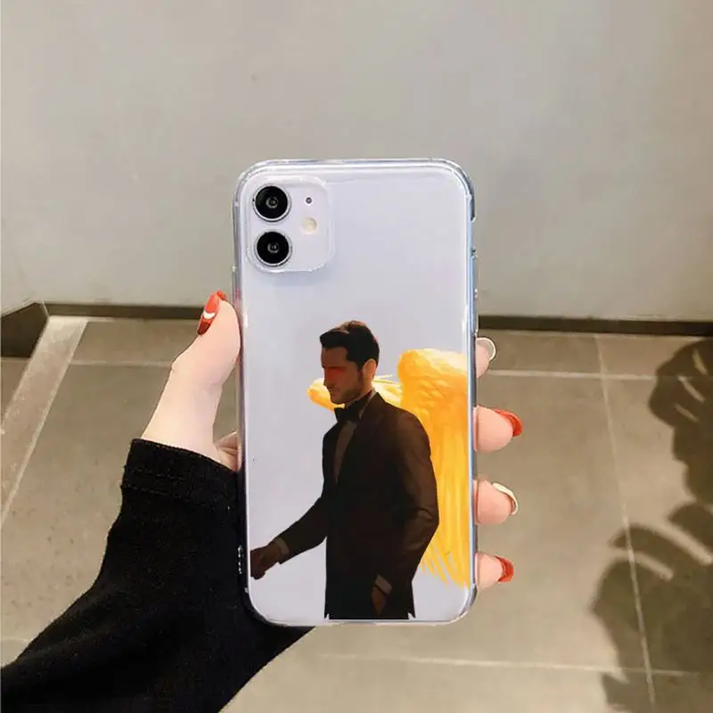 

Lucifer Fallen Angel Phone Case Transparent for iPhone 11 12 mini pro XS MAX 8 7 6 6S Plus X 5S SE 2020 XR