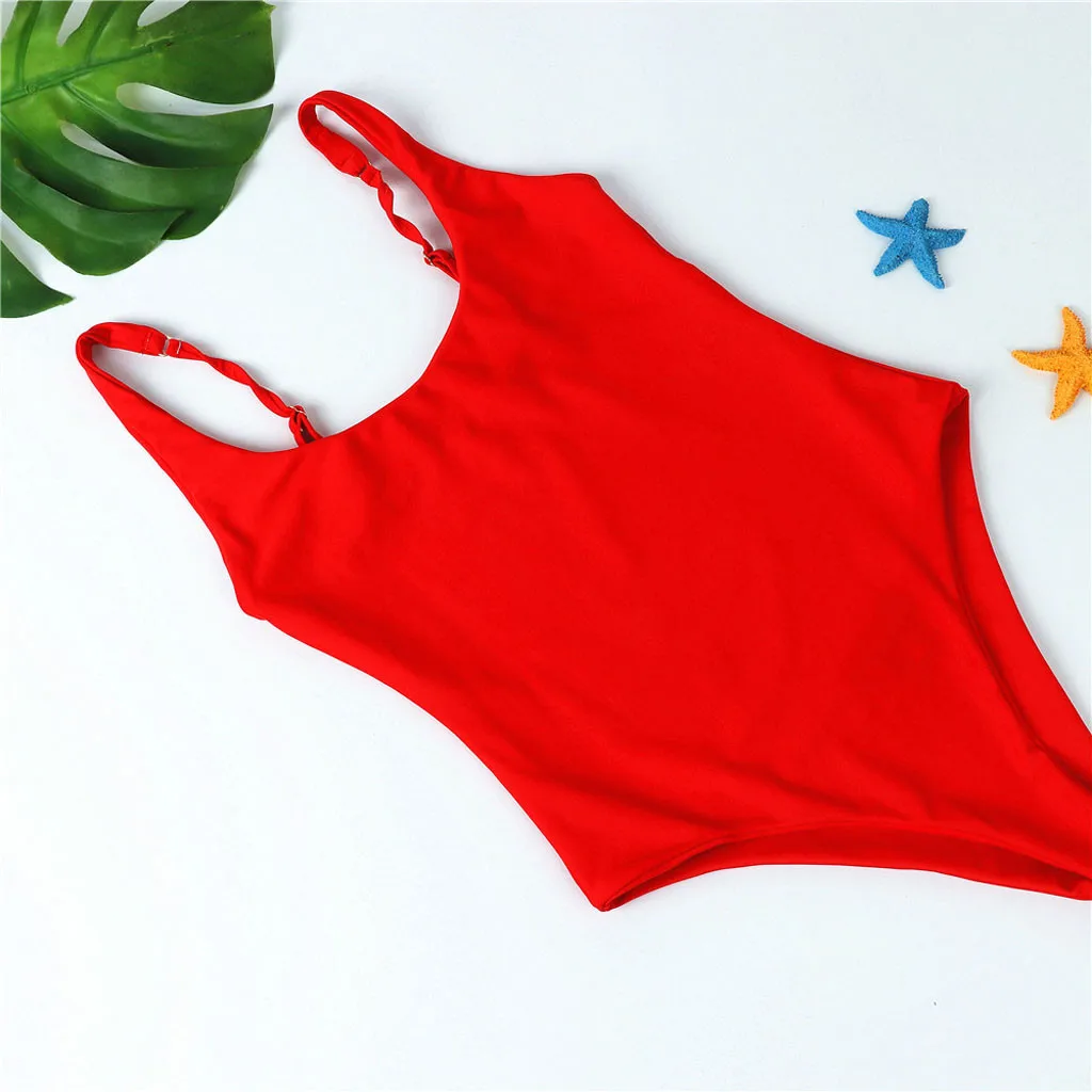 Новое поступление Женский Одноцветный Цельный купальник с открытой спиной