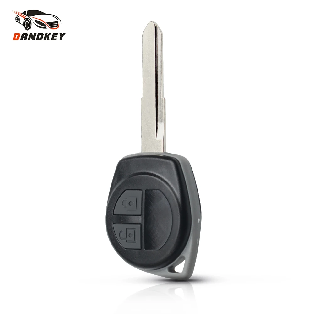 Чехол для автомобильного ключа Dandkey 10p 2 кнопки + резиновая накладка Suzuki Swift Grand SX4