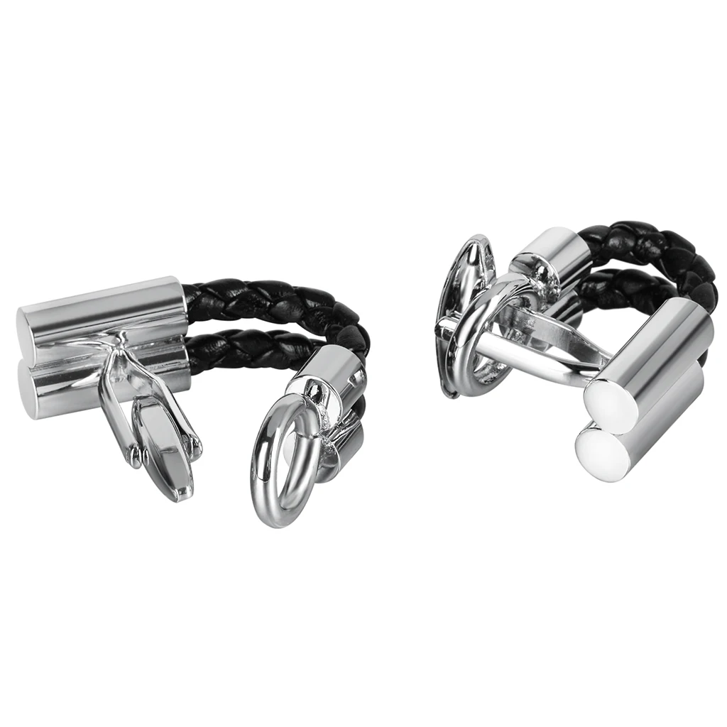 SAVOYSHI классические кожаные запонки для мужчин бизнес подарок металлические отца