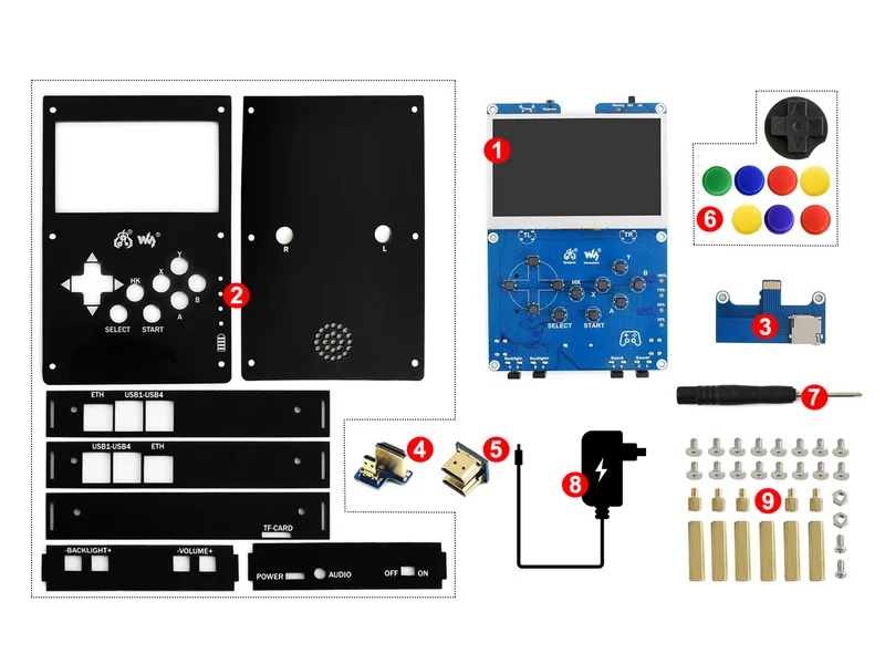 Waveshare GamePi43 Портативный видео Игровая приставка на базе Raspberry Pi 4 3 дюймов IPS