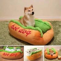 new funny hot dog shape dog bed soft cushion cat mat pet hous sofa removable nest warm deep sleeping kennel drop shipping cw15