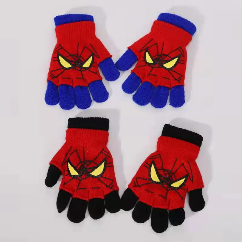 Осень-зима 2021 детские вязаные перчатки резиновые с мультяшным рисунком из шерсти