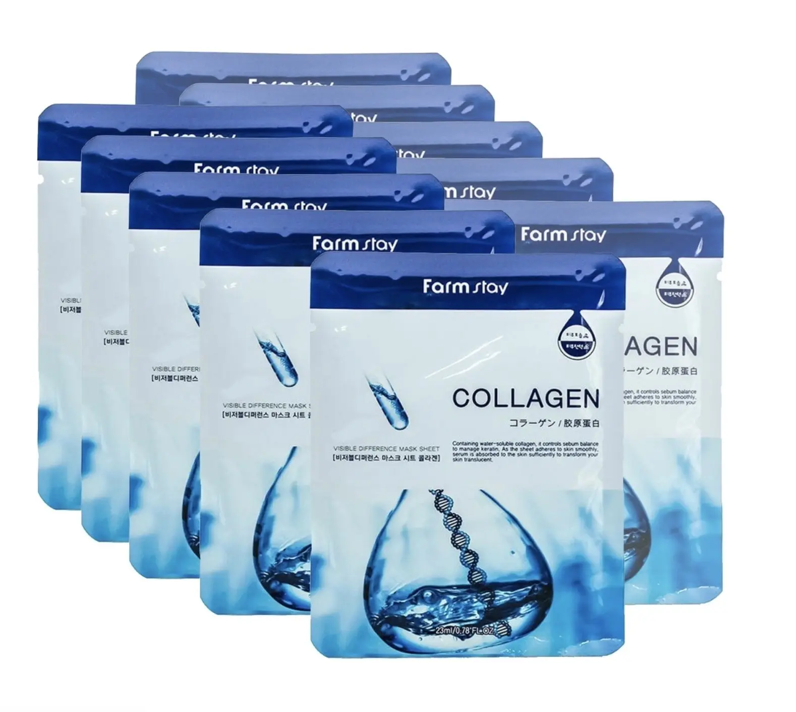 Тканевая маска FarmStay Visible Difference Mask Sheet Collagen 23 мл 10шт | Красота и здоровье