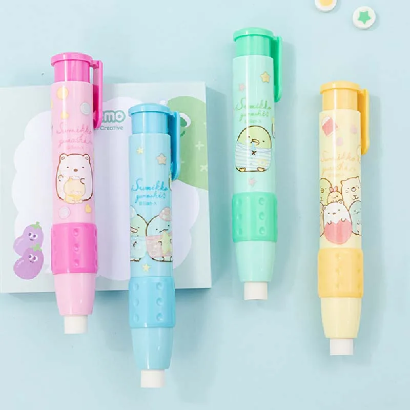 

3Pcs/Set Removable Cute Eraser Set with Two Replaceable Refills School Office Supplies Student Children Stationery Creative Gift