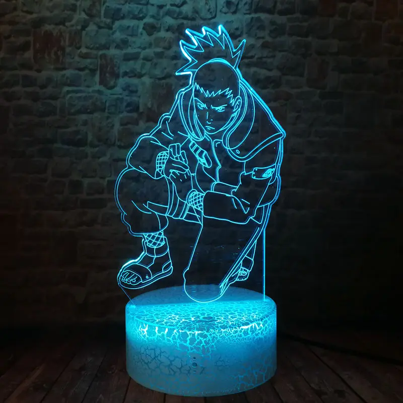 

Flashing 3D Illusion LED Desk Nightlight Colorful Changing Change Light Nara Shikamaru Anime figures Model Toys Kids