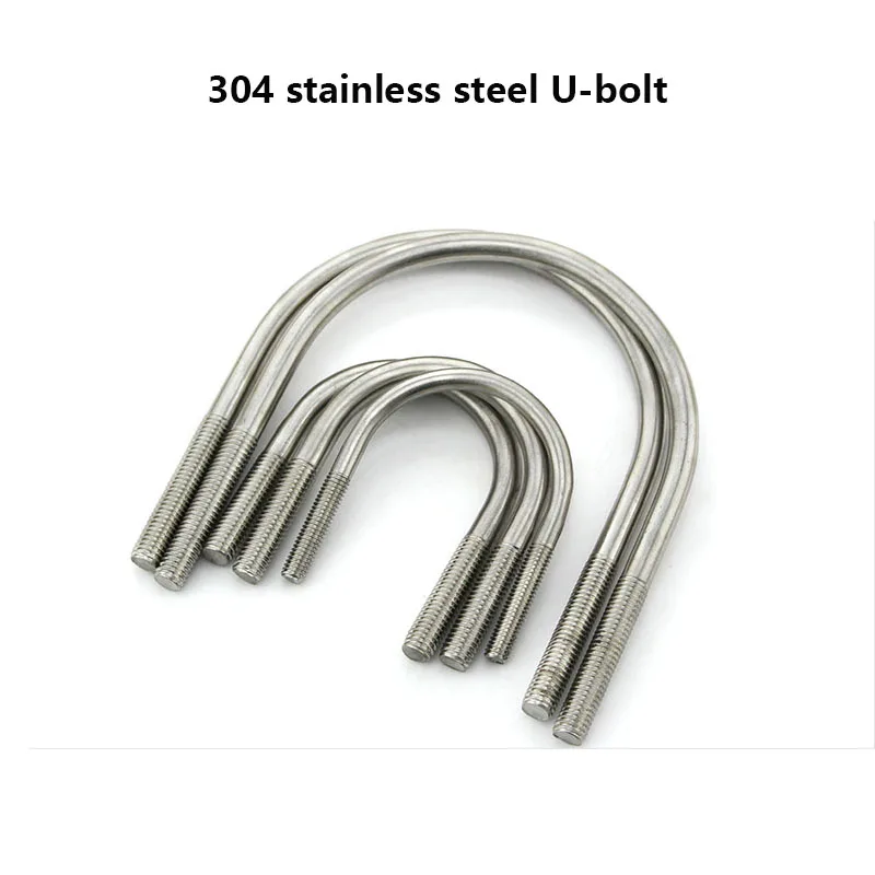 

304 stainless steel U-bolt u-screw U-pipe clamp U-bolt riding hoop M6-M8 2Pcs