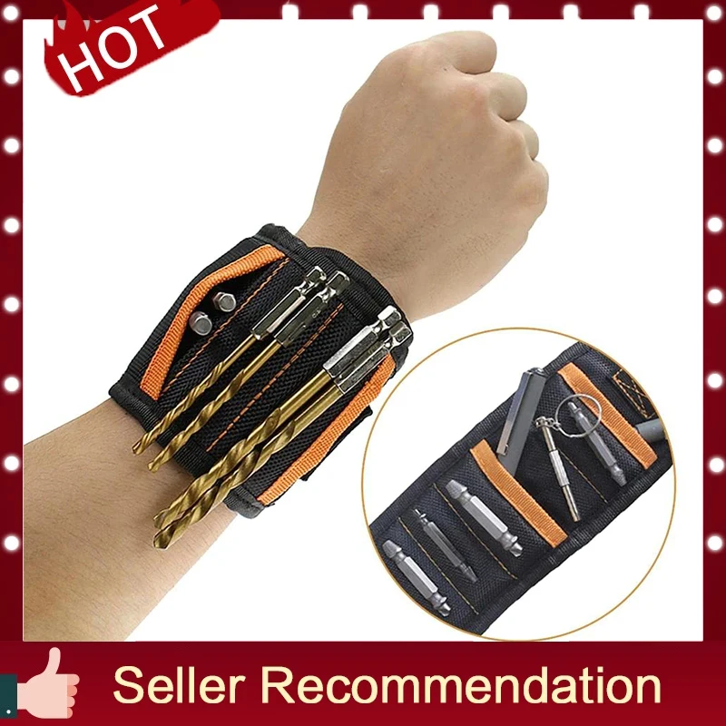 

Magnetic WristBand 15 Strong Magnets Portable Bag Electrician Tool Bag Screws Drill Holder Repair Tool Belt Instrument