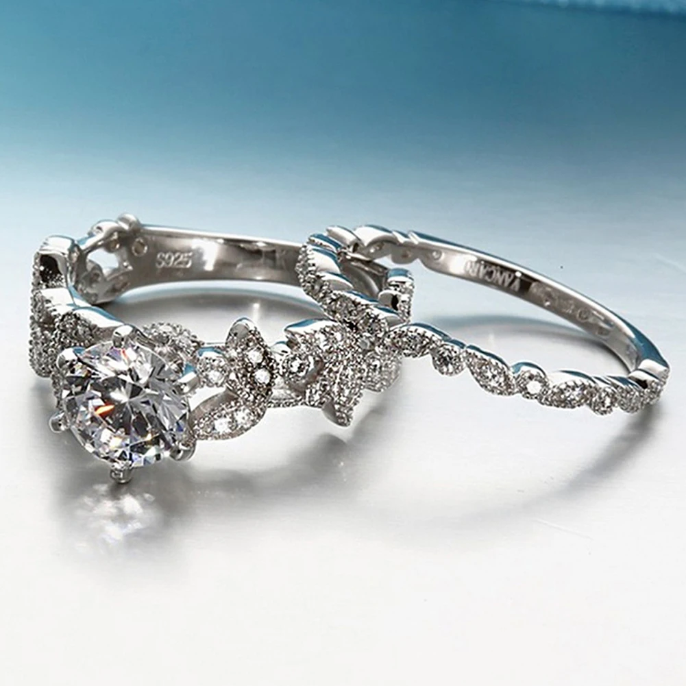 

Tree Leaf Engagement Ring Women White Round Princess Ring Diamond Tree Leaf Engagement Ring Female Valentine's Day Fashion Gift