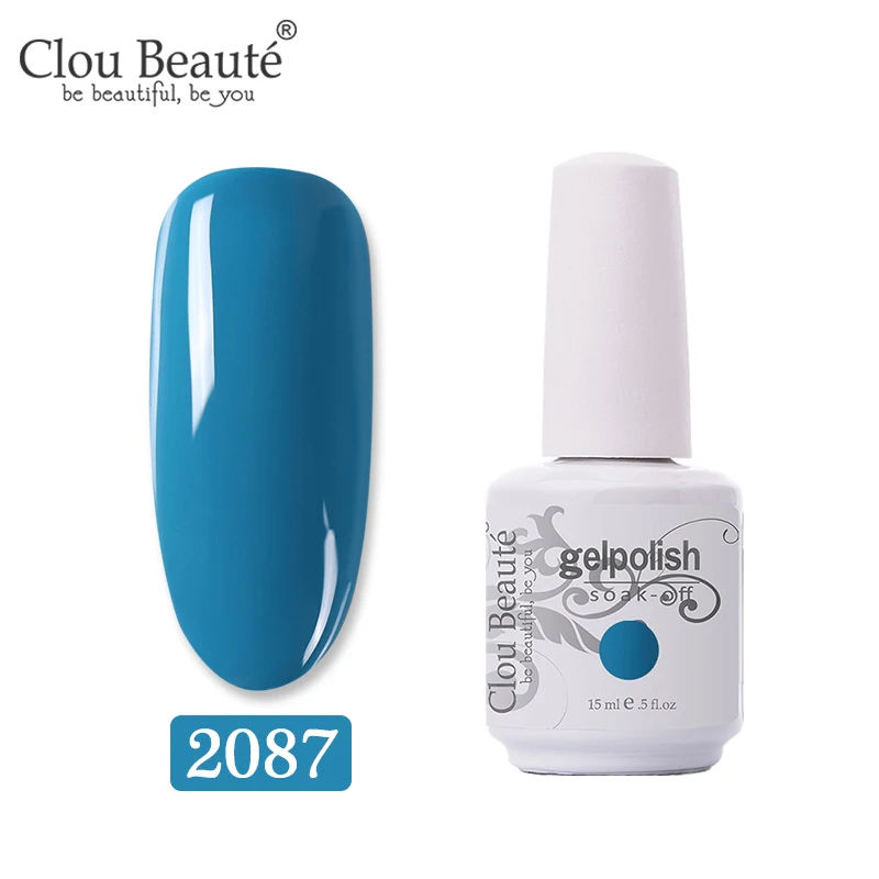 2087 Clou Beaute 15 мл цветной гель-краска УФ-гель для ногтей замачиваемый светодиодный лак для ногтей Гель-лак для ногтей Полупостоянный лак для ногтей - Цвет: 2087