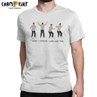 Мужская в тех случаях, когда я танцевальная я выглядят так друзья футболки натуральный хлопок одежда забавная футболка с короткими рукавами, футболки с круглым вырезом и большой Размеры футболка