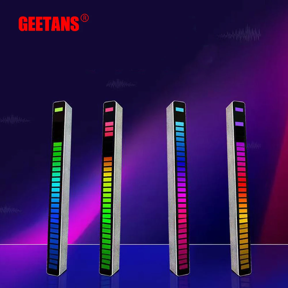 

Светодиодная лента для автомобиля, цветная лампа RGB с функцией управления звуком, с USB-портом