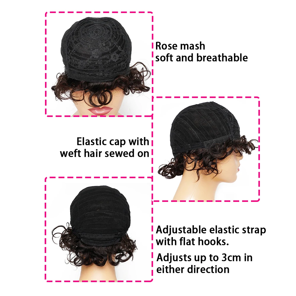 Kisshair натуральный цвет волнистые бразильские человеческие волосы парик машинное изготовление черные не Реми безклеевые парики от AliExpress WW