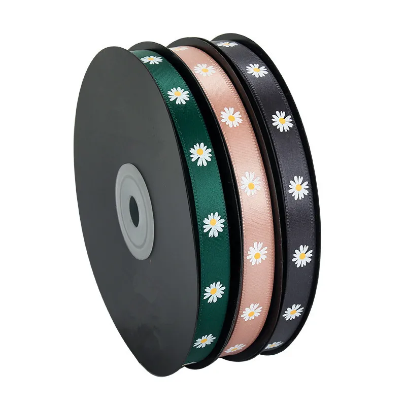 45 м Маргаритка печатная Grosgrain лента атласная цветы с цветочным принтом вечерние