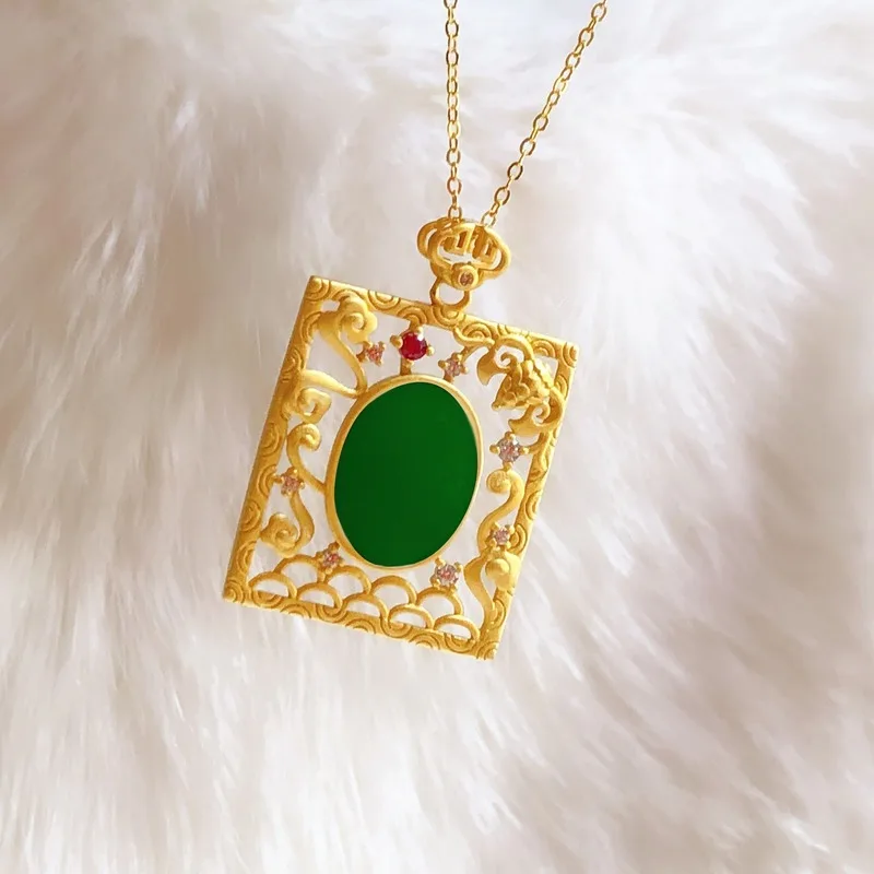 

Natural Hetian Jade Bat Pendant Necklace 925 Silver Fashion Jewelry Chalcedony Amulet Gifts for Women