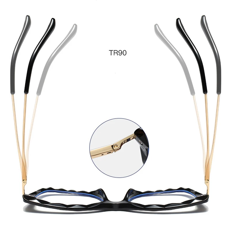 

anti blue light glasses Transparent Square Optical computer glasses women Brand blue light 2019 Big frame Clear Cat eye women's