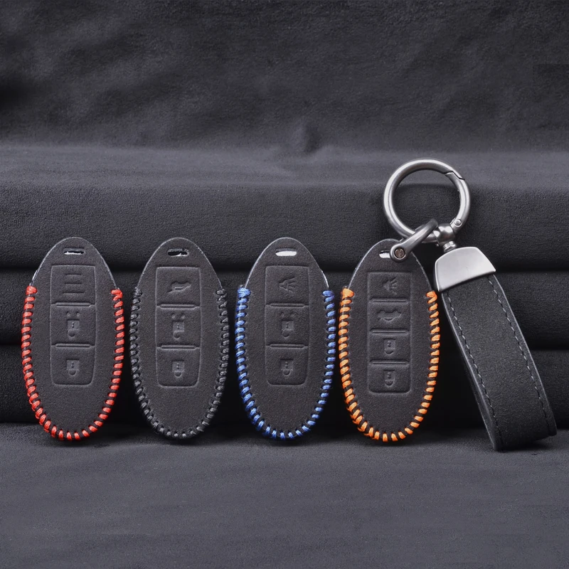 

Кожаный Автомобильный чехол для ключа с дистанционным управлением, чехол для Nissan Qashqai X-Trail T32 T31 Juke J10 J11 Kicks Tiida Pathfinder Note для Infiniti