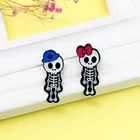 Эмалированная брошь с надписью Love, когда вы умираете, в виде скелета, для влюбленных, с черепом, булавка на лацкан, ювелирные изделия для мальчиков и девочек, подарки, индивидуальный значок