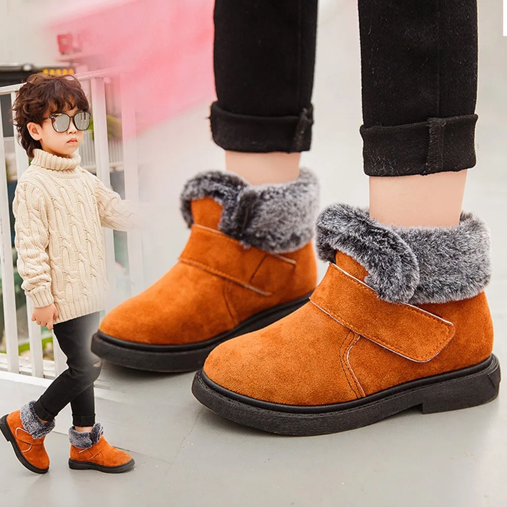 Baby Shoes 2019Top New Kids Girls Boys Winter Warm Flock Short Boots Booties Casual For Children Chaussures BeBe |